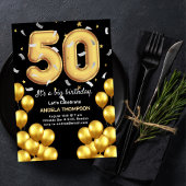 Balloons 50 Years Birthday Invitation 招待状