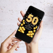 Balloons 50 Years Birthday Invitation 招待状