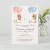 Balloons and Bear Gender Reveal Party Invitation 招待状 (スタンド正面)