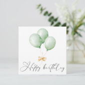 Balloons and Bow Happy Birthday Greeting Card カード (スタンド正面)