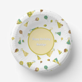 Balloons and Party Hats Silhouette Pattern ペーパーボウル