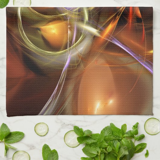 Balloons and Ribbons  Abstract キッチンタオル (折り畳み)