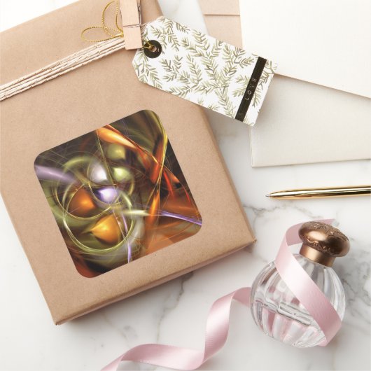 Balloons and Ribbons  Abstract スクエアシール (ギフト)