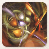 Balloons and Ribbons  Abstract スクエアペーパーコースター (正面)