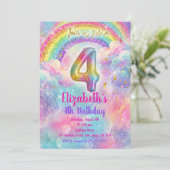 Balloons Birthday 4th Birthday  招待状 (スタンド正面)