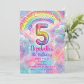 Balloons Birthday 5th Birthday  招待状 (スタンド正面)