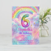 Balloons Birthday 6th Birthday 招待状 (スタンド正面)