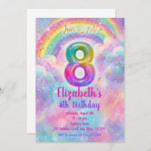 Balloons Birthday 8th Birthday  招待状 (正面/裏面)