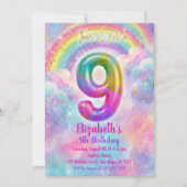 Balloons Birthday 9th Birthday 招待状 (正面)