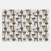 Balloons & Bows Gold Black Silver Christmas   ラッピングペーパーシート (正面3)