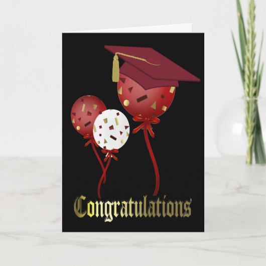 Balloons Custom Graduation Card カード (正面)