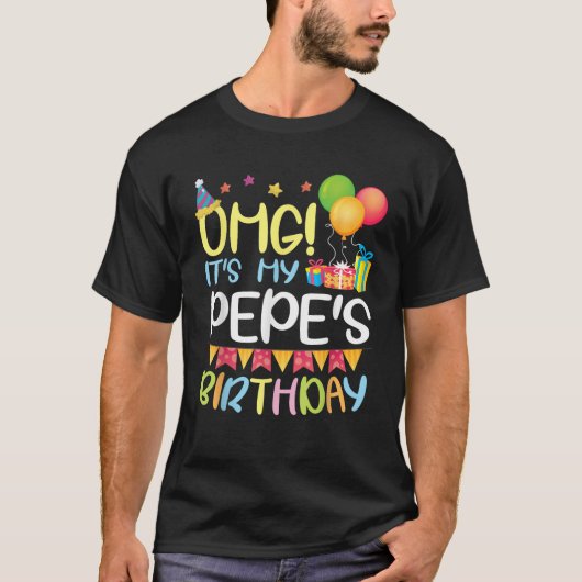 Balloons Presents OMG It s My Pepe s Birthday Happ Tシャツ (正面)