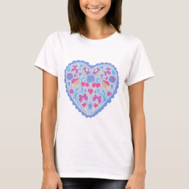 Balloons & Sweet Treats Gingham Heart Tシャツ
