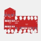 Ballotin Cadeau Cloches Joyeux Noël Rouge フェイバーボックス (折り畳みなし)