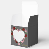 Ballottines gris décorées d'un cœur rose フェイバーボックス (オープン)