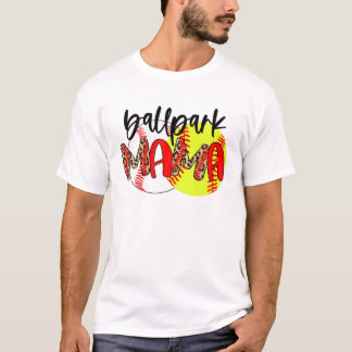 Ballpark Mom Mama Baseball Softball Mother's Day Tシャツ