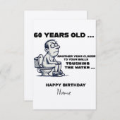  Balls in the Water, Funny 60th Birthday Card for  (正面/裏面)