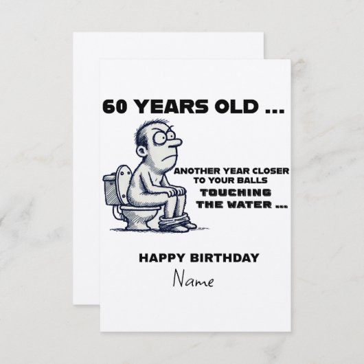 Balls in the Water, Funny 60th Birthday Card for (正面/裏面)