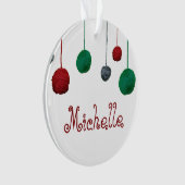 Balls of Yarn Crafty Holiday / Your Text オーナメント (正面)