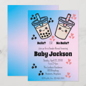 Balls or No Balls Bubble Tea Boba Gender Reveal 招待状 (正面/裏面)