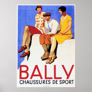 BALLY Chaussures De Sportオールドシューズフランスの広告 ポスター