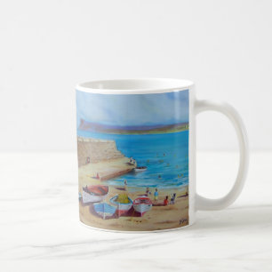 Ballycastle港、郡Antrimの油絵 コーヒーマグカップ