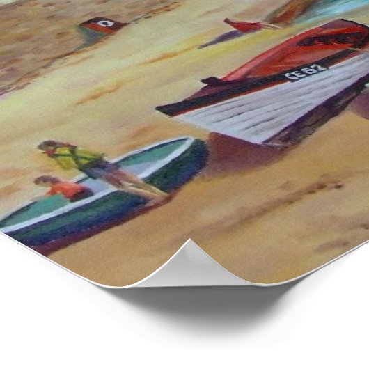 Ballycastle Harbor油絵by Joanne Casey ポスター (角)