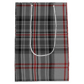 BALMORALグレータータンチェック文字モノグラム（編集可能） ミディアムペーパーバッグ (裏面)