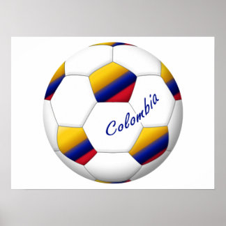 Balón de FÚTBOL COLOMBIA Bandera nacional ポスター