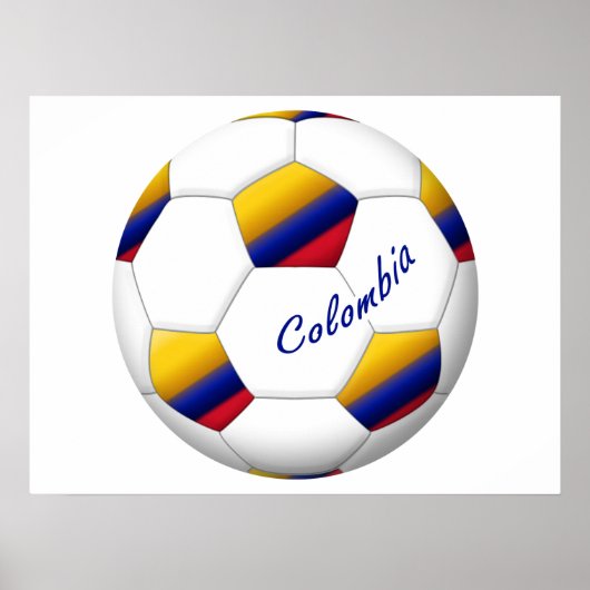Balón de FÚTBOL COLOMBIA Bandera nacional ポスター (正面)