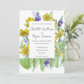 Balsam Lupines Wildflowers Watercolor Wedding 招待状 (スタンド正面)