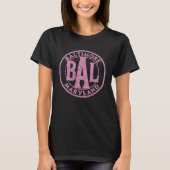 Baltimore BAL Circle Sign Distressed Pink Print Tシャツ (正面)