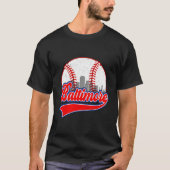 Baltimore Cityscape Baseball Tシャツ (正面)