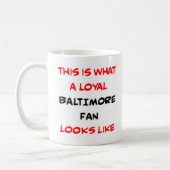 baltimore fan, loyal コーヒーマグカップ (左)