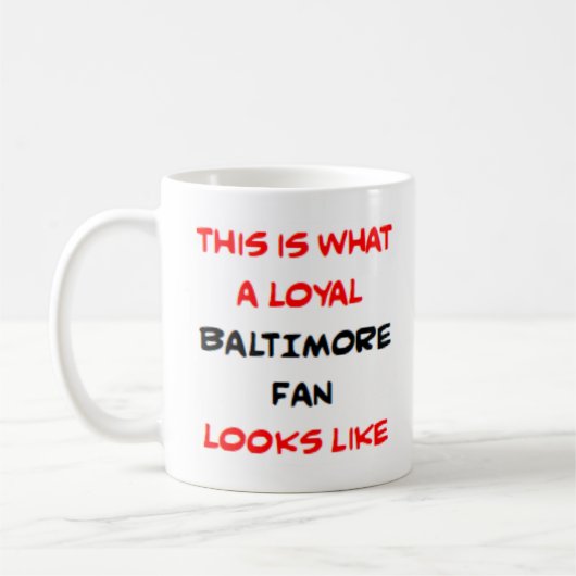 baltimore fan, loyal コーヒーマグカップ (左)