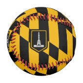 Baltimore, Maryland の旗と野球 野球ボール (正面左)
