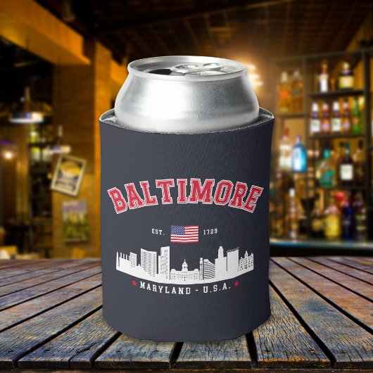 Baltimore Maryland Chic Cityscape Design 缶クーラー