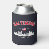 Baltimore Maryland Chic Cityscape Design 缶クーラー (缶正面)