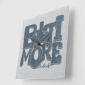Baltimore Maryland Denim Letter スクエア壁時計 (傾斜)