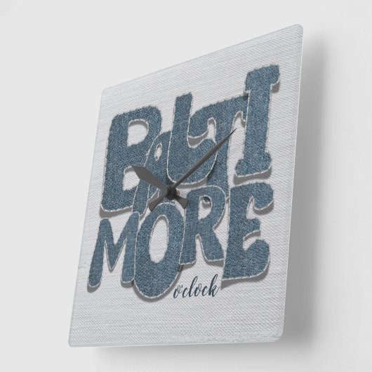 Baltimore Maryland Denim Letter スクエア壁時計 (傾斜)