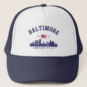 Baltimore Maryland Modern Skyline city キャップ (正面)