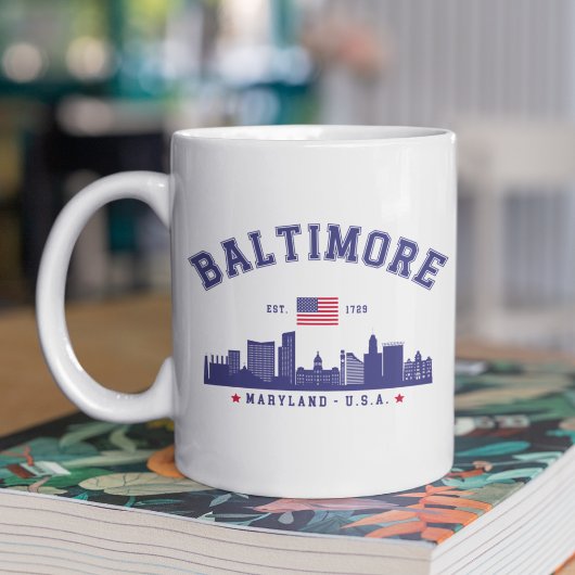 Baltimore Maryland Modern Skyline city コーヒーマグカップ