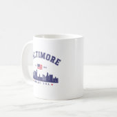 Baltimore Maryland Modern Skyline city コーヒーマグカップ (正面左)