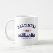 Baltimore Maryland Modern Skyline city コーヒーマグカップ (左)