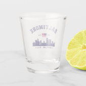 Baltimore Maryland Modern Skyline city ショットグラス (裏面)