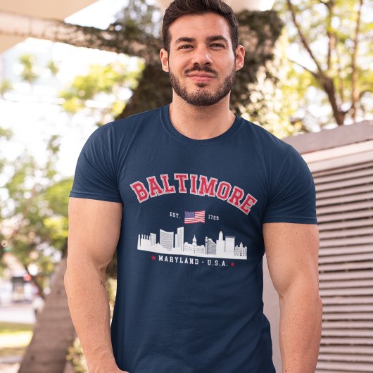 Baltimore Maryland Modern Skyline city Tシャツ