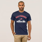 Baltimore Maryland Modern Skyline city Tシャツ (正面フル)