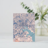 Baltimore Maryland USA Breezy City Map Travel ポストカード (スタンド正面)