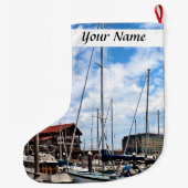 Baltimore MD - Marina Near Fells Point ラージクリスマスストッキング (裏面)