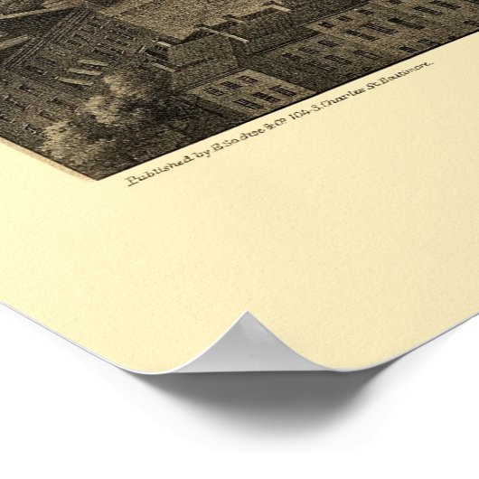 Baltimore, MD Panoramic Map - 1862 ポスター (角)